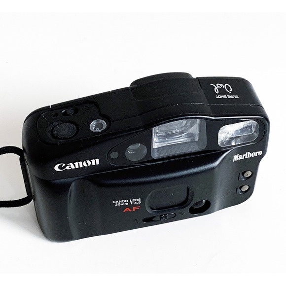 Vtg Canon Sure Shot Owl Tested 35mm Film Point Shoot Camera Marlboro - Picture 2 of 8